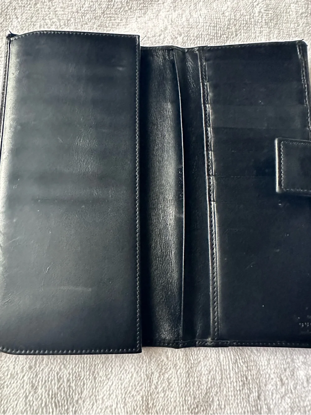 🖤Gucci GG Canvas Continental Wallet Black Leather Trim Long Wallet🖤